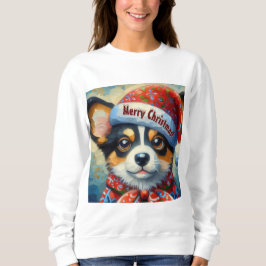 Jul Corgi Hund Puppy w/Santa Hat T Shirt