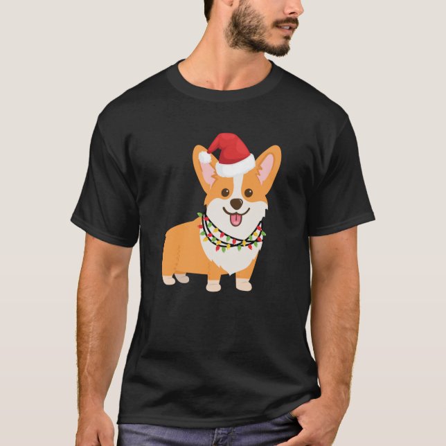 Jul Corgi hund tecknad stil Fawn Red Swea T Shirt (Framsida)