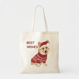 Jul-Corgi i röd tröja firandetotebag Tygkasse