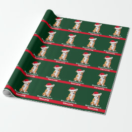 Jul Corgi i Santa Hat Cute Anpassningsbar Grönt Presentpapper