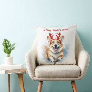 Jul Corgi med Rener-antaller som ger sig av Kudde