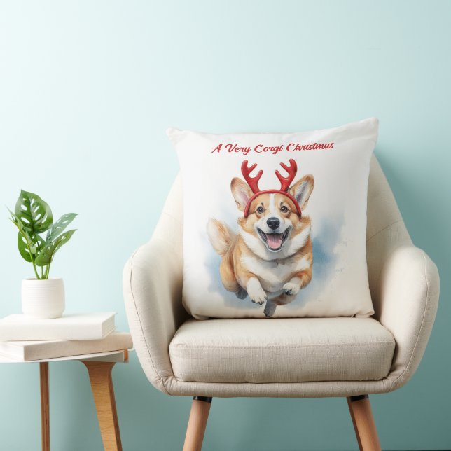 Jul Corgi med Rener-antaller som ger sig av Kudde (Stol)