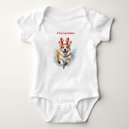 Jul Corgi med Rener-antaller som ger sig av T Shirt