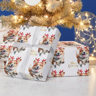 Jul Corgi med renskårar Presentpapper