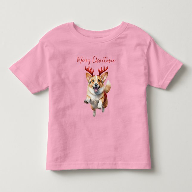 Jul Corgi med renskårar T Shirt (Framsida)