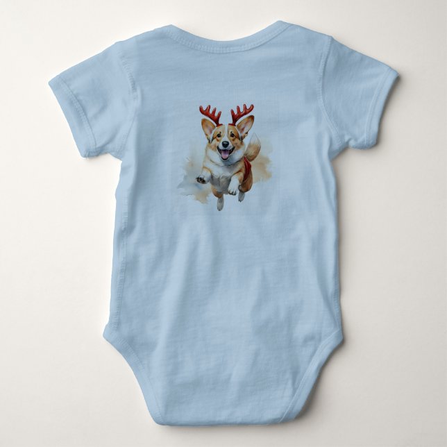 Jul Corgi med renskårar T Shirt (Baksida)