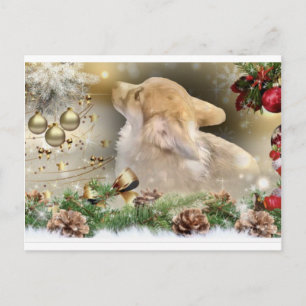 Jul Corgi Puppy Helg Vykort