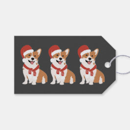 Jul Corgi Rik Kol Charcoal Elegant Lekfull Presentetikett