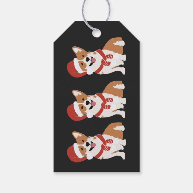 Jul Corgi Sofistikerad Kol Svart Presentetikett (Framsidan)