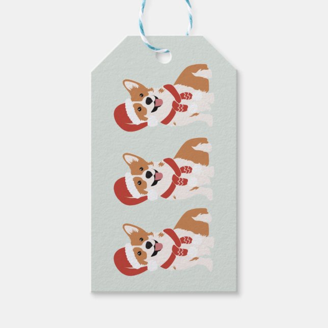 Jul Corgi Tomtehatt Mjuk Eukalyptusdimma Presentetikett (Framsidan)