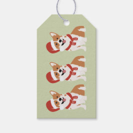 Jul Corgi Tomtehatt Muted Sage Farmhouse Presentetikett
