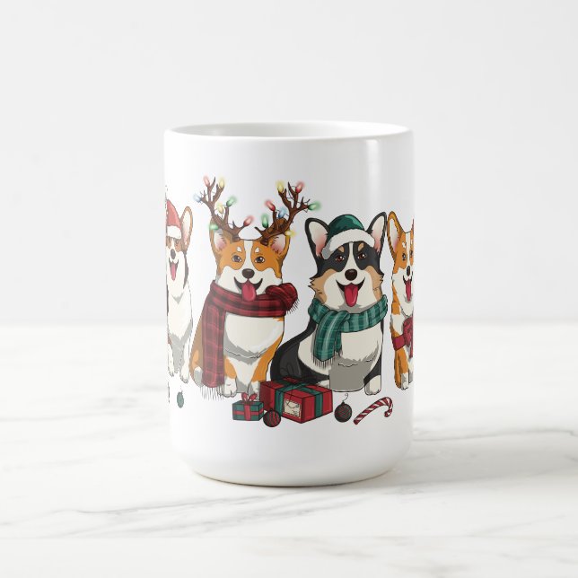 Jul Corgi Trupp Festliga Högtidhundar Kaffemugg (Center)