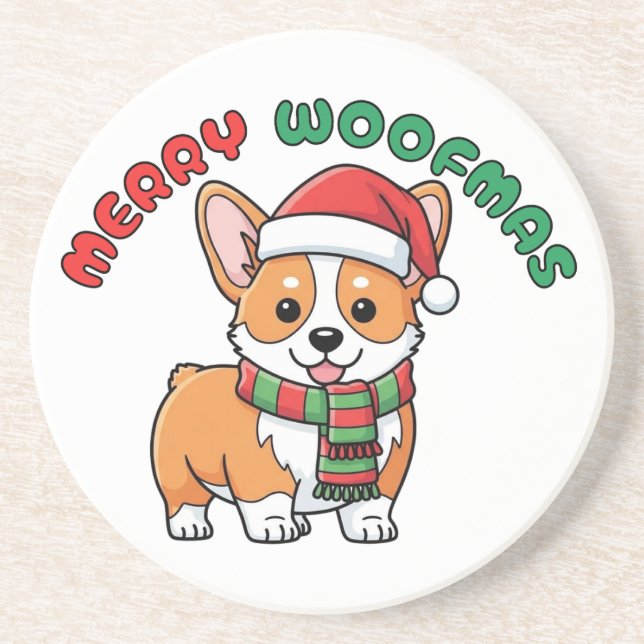 Jul Corgi Underlägg: Merry Woofmas Underlägg (Framsidan)