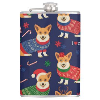 Jul Corgis: Festive Vintage Illustration. Fickplunta