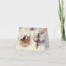 Jul Corgis i Snön Helgkort