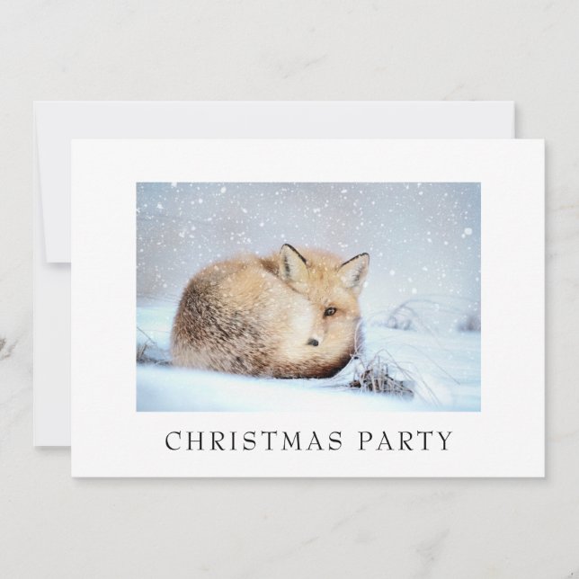 *~* Jul Corporate Personal Snowy Fox Ap18 Inbjudningar (Framsida)