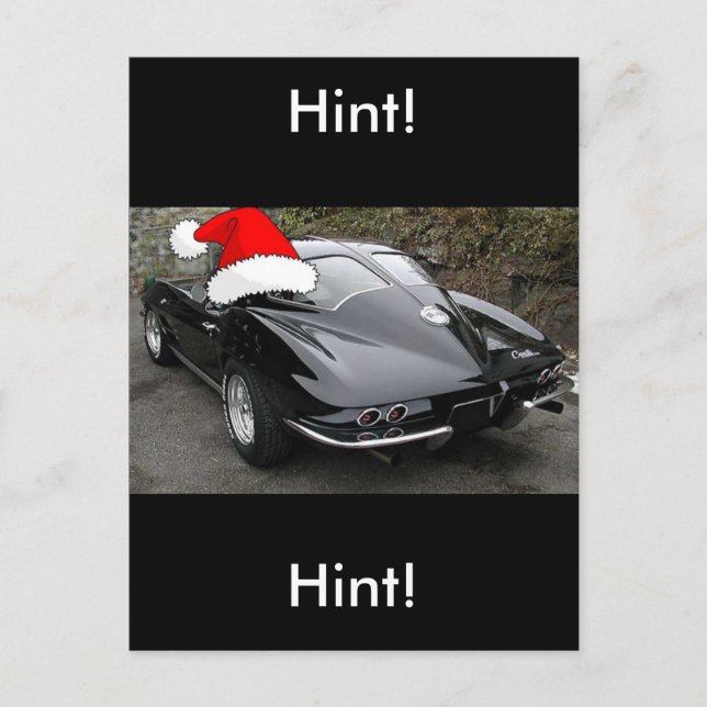 Jul Corvette Black Split Window Helg Vykort (Framsida)