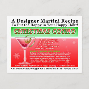 Jul Cosmopolitan Martini Recipe-vykort Vykort