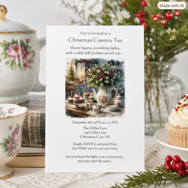 Jul Country Tea Party  Inbjudningar (Skapare uppladdad)