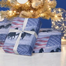 Jul Country Western Häst American Flagga