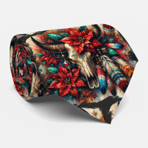 Jul Cow Bull Skull Poinsettias Feathers Slips