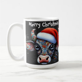 Jul Cow Bull w/Santa Hat Mexican People Art Art Kaffemugg