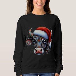 Jul Cow Bull w/Santa Hat Mexican People Art Art T Shirt