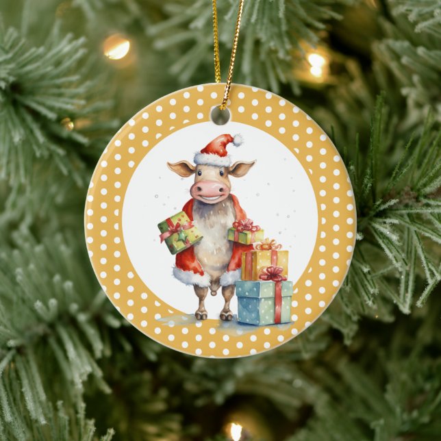 Jul Cow Pun Julgransprydnad Keramik (Träd)