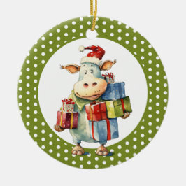 Jul Cow Pun Julgransprydnad Keramik