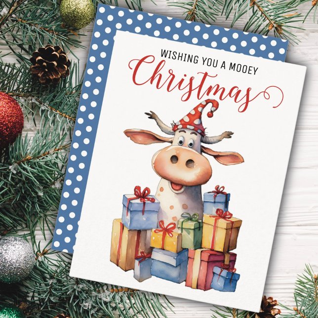 Jul Cow Pun Julkort (Skapare uppladdad)