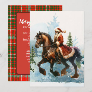 Jul Cowboy Santa Inbjudningar