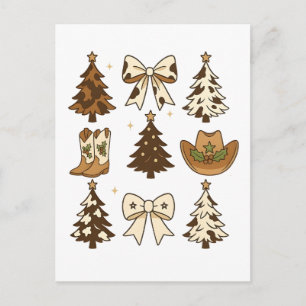 Jul Cowboy Stövlar Western Santa Xmas Meddelande Vykort