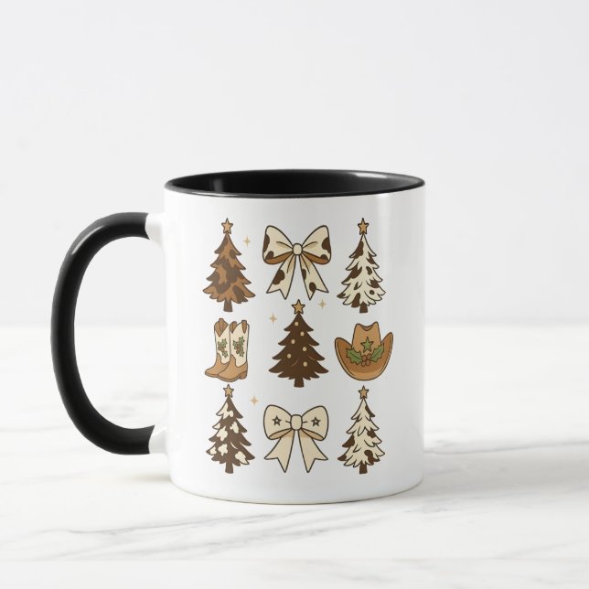Jul Cowboy Stövlar Western Santa Xmas Mugg (Vänster)