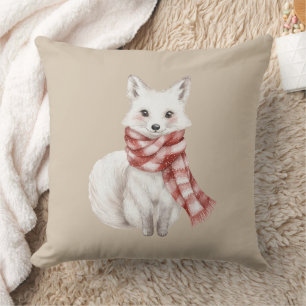 Jul Cream Red White Peppermint Fox och Hjort Kudde