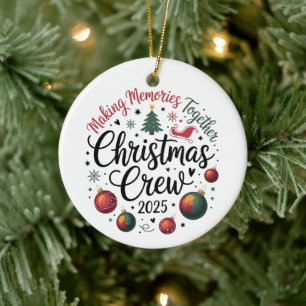 Jul Crew 2025 Matchande Familj Julklappar Julgransprydnad Keramik