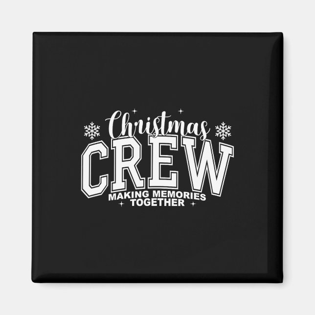 Jul Crew Skapar Minnen Tillsammans Xmas Pyjamas Magnet (Framsidan)