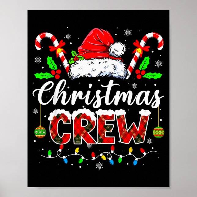 Jul Crew Xmas Ljus Familj Matchande Pyjamas Poster (Framsidan)