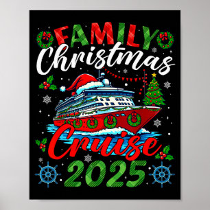 Jul Cruise för Familjen 2025 Xmas Matchande Män Kv Poster