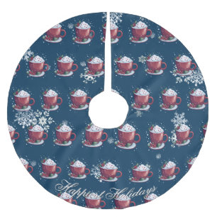 Jul Cup Hot Chocolate   Blå Julgransmatta Borstad Polyester