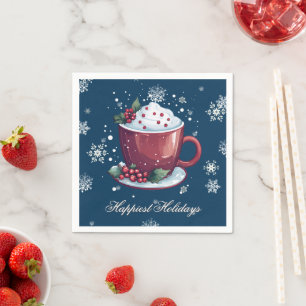 Jul Cup Hot Chocolate   Blå Pappersservett