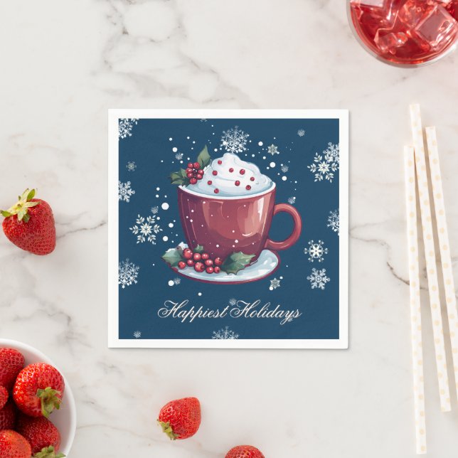 Jul Cup Hot Chocolate | Blå Pappersservett (Insitu)