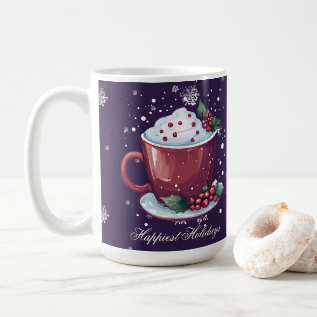 Jul Cup Hot Chocolate | Lila kaffemugg (Med munk)