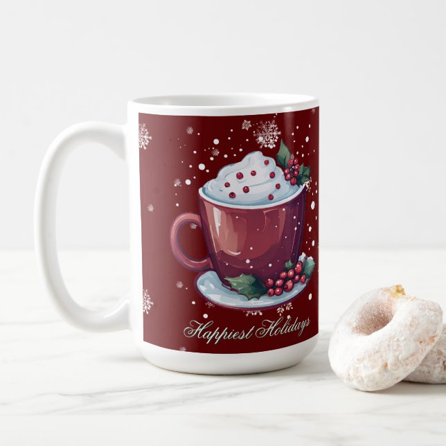 Jul Cup Hot Chocolate | Röd kaffemugg (Med munk)