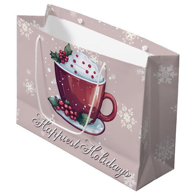 Jul Cup Hot Chocolate | Rosablommig (Framsidan Vinklad)