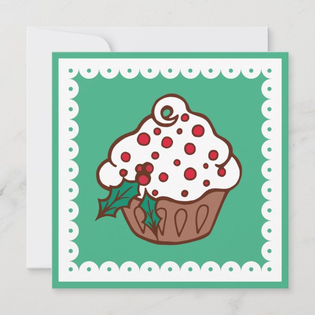 Jul Cupcake Julfest Inbjudan (Framsida)