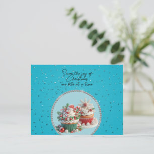Jul Cupcakes Savor the Joy Vykort