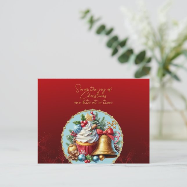 Jul Cupcakes Smaka på Glädjen Vykort (Stående Fram)