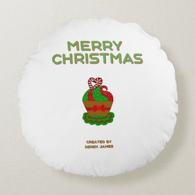 Jul Cupkaka Round Dekorativ kudde (Framsidan)