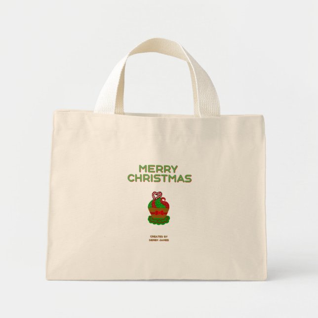 Jul Cuptårta Tiny Tote Bag Mini Tygkasse (Framsidan)