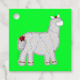 Jul Cute Alpaca Feliz Navidad Gåvor Etiketter